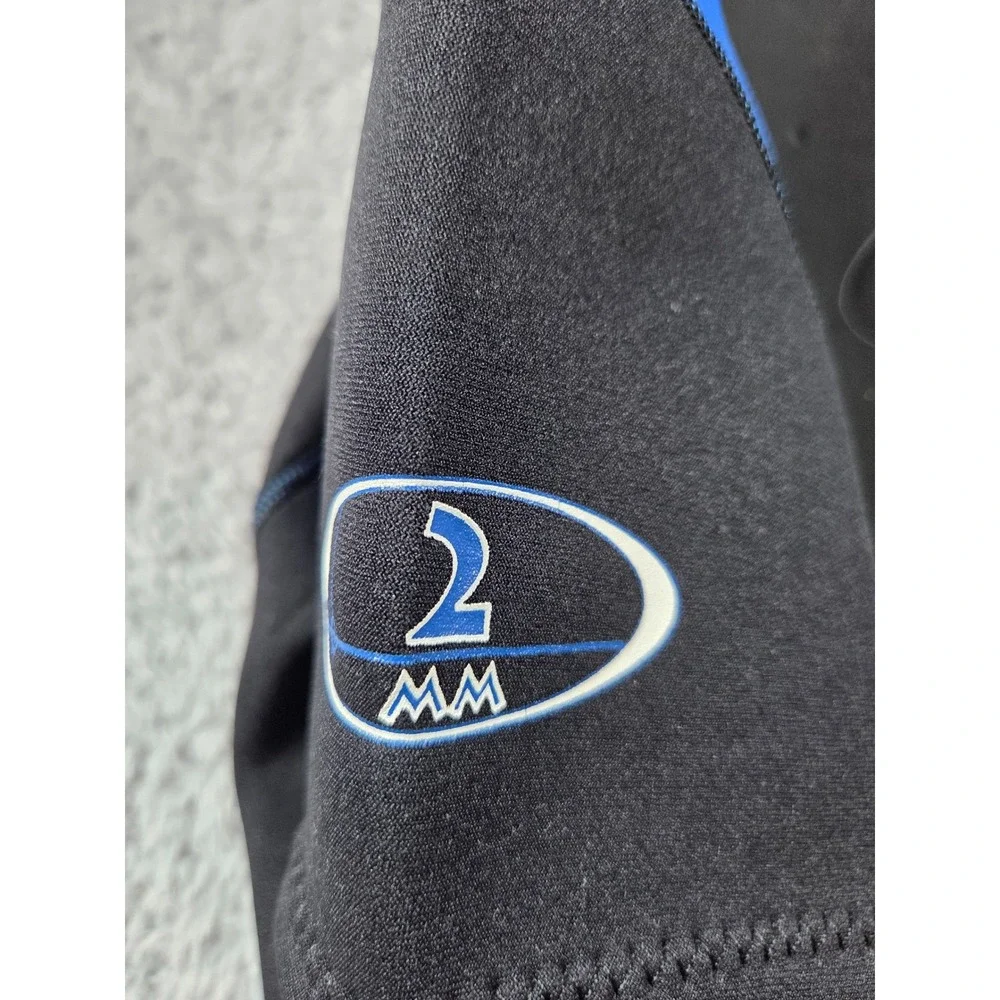 SeaQuest 2mm Shorty Wetsuit‎ Mens Blue Black Neoprene Short Sleeve Surf Dive